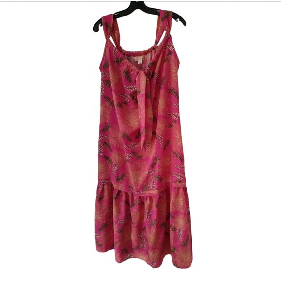 🤑$5 SALE🤑S🌺Tropical Exotic Pink Maxi Dress - Picture 4 of 11